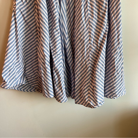 ANTHROPOLOGY Blue & White Corsette Strapless Dress - Size L - Picture 6 of 6